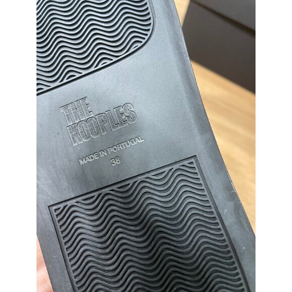 The Kooples Black Sneakers Unisex Leather Vinyl Size 7.5 US 38 EU NIB Low Tops - Picture 12 of 14